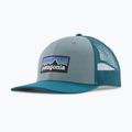Kepurė su snapeliu Patagonia P-6 Logo Trucker Hat blue sage