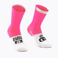 ASSOS GT C2 fluo rožinės spalvos dviratininko kojinės