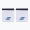 Riešo juostos Babolat Logo Wristband 2 vnt. white/drive blue