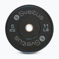 Guminė olimpinė štangos plokštė Sveltus Training Olympic Disc 5 kg black