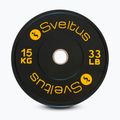 Guminė olimpinė štangos plokštė Sveltus Training Olympic Disc 15 kg black