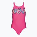 Vaikiškas vientisas plaukimo kostiumas arena Sparkle One Piece L fresia rose/mango 4