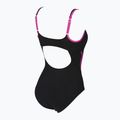 Moteriškas vientisas maudymosi kostiumėlis arena Agate Strap Back One Piece black/rose violet 8