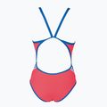 Moteriškas vientisas maudymosi kostiumėlis arena Team Stripe Super Fly Back One Piece fluo red/royal 6