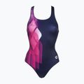 Moteriškas vientisas maudymosi kostiumėlis arena Mirrors Swim Pro Back One Piece L navy/freak rose 4