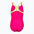 Vaikiškas vientisas maudymosi kostiumėlis arena Swim Pro Back Logo freak rose/soft green 5