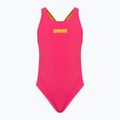 Arena Team Swim Tech Solid freak rose/soft green vaikiškas vientisas maudymosi kostiumėlis