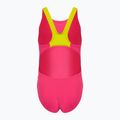 Arena Team Swim Tech Solid freak rose/soft green vaikiškas vientisas maudymosi kostiumėlis 2