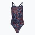 Moteriškas vientisas maudymosi kostiumėlis arena Kikko Pro Swimsuit Challenge Back navy/team redwhiteblue