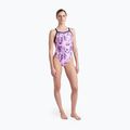 Moteriškas vientisas maudymosi kostiumėlis arena Rose Texture Swimsuit Xcross Back multi pink/navy 6