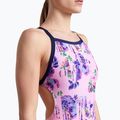 Moteriškas vientisas maudymosi kostiumėlis arena Rose Texture Swimsuit Xcross Back multi pink/navy 8