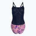 Moteriškas vientisas maudymosi kostiumėlis arena Rose Texture Swimsuit Xcross Back multi pink/navy 2