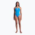 Moteriškas vientisas maudymosi kostiumėlis arena One Double Cross Back One Piece turquoise/fluo pink/soft green 7