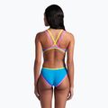 Moteriškas vientisas maudymosi kostiumėlis arena One Double Cross Back One Piece turquoise/fluo pink/soft green 8