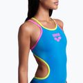 Moteriškas vientisas maudymosi kostiumėlis arena One Double Cross Back One Piece turquoise/fluo pink/soft green 9
