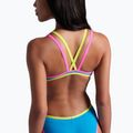 Moteriškas vientisas maudymosi kostiumėlis arena One Double Cross Back One Piece turquoise/fluo pink/soft green 10