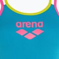 Moteriškas vientisas maudymosi kostiumėlis arena One Double Cross Back One Piece turquoise/fluo pink/soft green 3