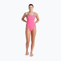 Vientisas moteriškas plaukimo kostiumas arena Lace Back Solid shocking pink/blue river 2