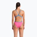 Vientisas moteriškas plaukimo kostiumas arena Lace Back Solid shocking pink/blue river 3