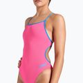 Vientisas moteriškas plaukimo kostiumas arena Lace Back Solid shocking pink/blue river 4