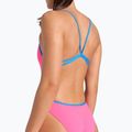 Vientisas moteriškas plaukimo kostiumas arena Lace Back Solid shocking pink/blue river 5