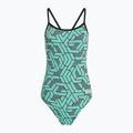 Moteriškas vientisas plaukimo kostiumas arena Escape Challenge Back black/water blue multi