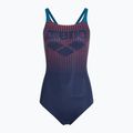 Moteriškas vientisas plaukimo kostiumas arena Foggy Dots Swim Pro Back navy / blue cosmo