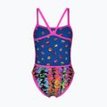 Moteriškas vientisas plaukimo kostiumas arena Reversible Swimsuit Challenge Back royal multi/shocking pink 4