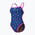 Moteriškas vientisas plaukimo kostiumas arena Reversible Swimsuit Challenge Back royal multi/shocking pink 5
