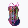 Moteriškas vientisas plaukimo kostiumas arena Reversible Swimsuit Challenge Back royal multi/shocking pink 7
