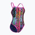 Moteriškas vientisas plaukimo kostiumas arena Reversible Swimsuit Challenge Back royal multi/shocking pink 8