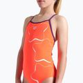 Vaikiškas vientisas plaukimo kostiumas arena Star Graphic Lightdrop Back bright coral / plum 4