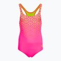 Vaikiškas vientisas plaukimo kostiumas arena Kikko V Swim Pro Back shocking pink / soft green