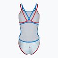 Moteriškas vientisas maudymosi kostiumėlis arena One Fireflow Double Cross red/blue river/white multi 2