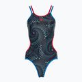 Moteriškas vientisas maudymosi kostiumėlis arena  One Fireflow Double Cross blue river/red/black multi