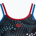 Moteriškas vientisas maudymosi kostiumėlis arena  One Fireflow Double Cross blue river/red/black multi 3