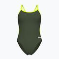 Vientisas moteriškas plaukimo kostiumas arena Lace Back Solid dark sage/artic lime