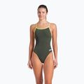 Vientisas moteriškas plaukimo kostiumas arena Lace Back Solid dark sage/artic lime 5
