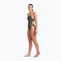 Vientisas moteriškas plaukimo kostiumas arena Lace Back Solid dark sage/artic lime 6