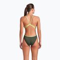 Vientisas moteriškas plaukimo kostiumas arena Lace Back Solid dark sage/artic lime 7