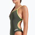 Vientisas moteriškas plaukimo kostiumas arena Lace Back Solid dark sage/artic lime 8