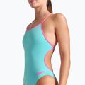 Vientisas moteriškas plaukimo kostiumas arena Lace Back Solid water/shocking pink 4