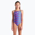 Vaikiškas vientisas maudymosi kostiumėlis arena Racing Stripe Lightdrop Back multi/navy/navy 4