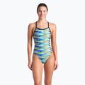 Moteriškas vientisas maudymosi kostiumėlis arena Racing Stripe Xcriss Cross black multi/black 5