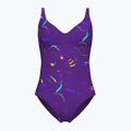 Moteriškas vientisas maudymosi kostiumėlis arena Abyss U Back multi plum/plum