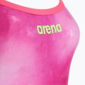 Moteriškas vientisas plaukimo kostiumas arena Tie-Dye Challenge Back Allover shocking pink multi/shocking pink 3