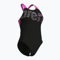 Moteriškas vientisas maudymosi kostiumėlis arena Flowing V Back black/shocking pink 3