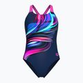 Moteriškas vientisas maudymosi kostiumėlis arena Bloom Swim Pro Back Lb multi navy/navy/shocking pink