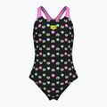 Vaikiškas vientisas maudymosi kostiumėlis arena Multiple Dot Swim Pro Back multi black/orchid