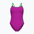 Moteriškas vientisas maudymosi kostiumėlis Arena Lace Back Solid very fuchsia/team green